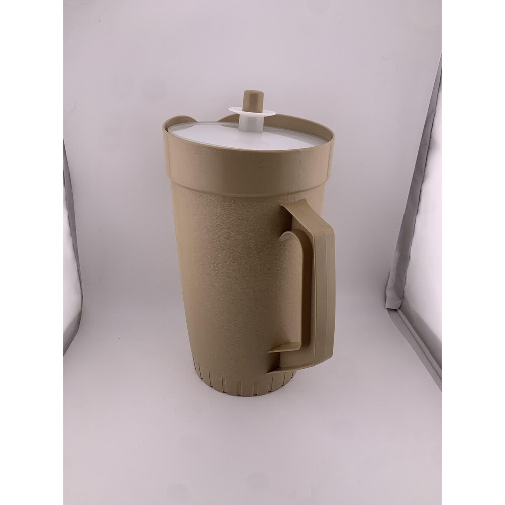 Tupperware 800 Beige Pitcher Matte Modern Solid With Handle Pour Spout Kitchen